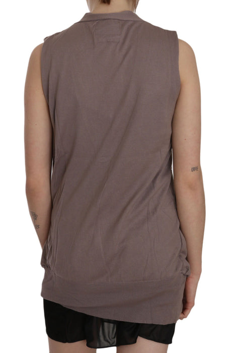 PINK MEMORIES Chic Sleeveless Cotton Cardigan Top