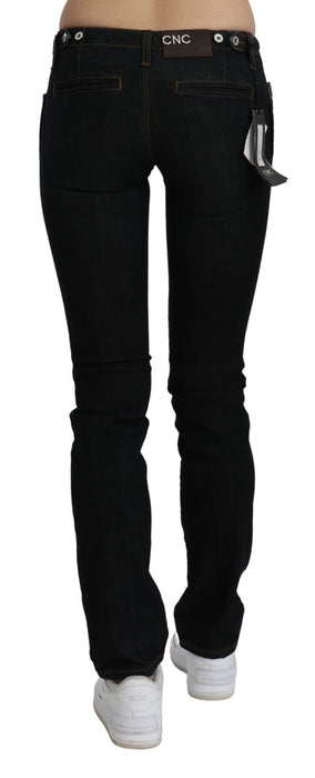 Costume National Chic Black Mid Waist Slim Fit Denim Jeans
