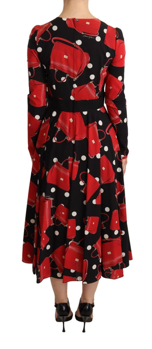 Dolce & Gabbana Elegant Sicily Print Flared Midi Dress