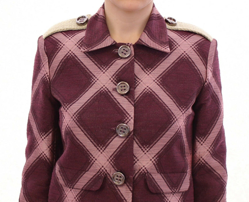 House of Holland Elegant Multicolor Check Print Jacket