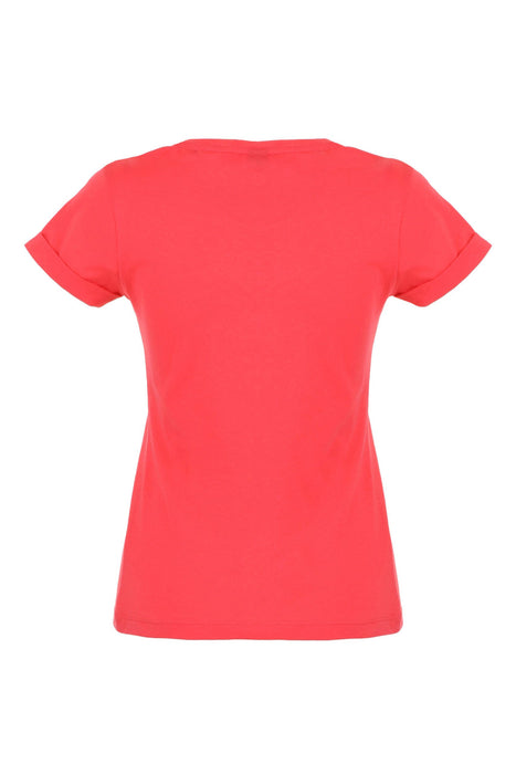 Imperfect Chic Pink Cotton Logo Tee for Women