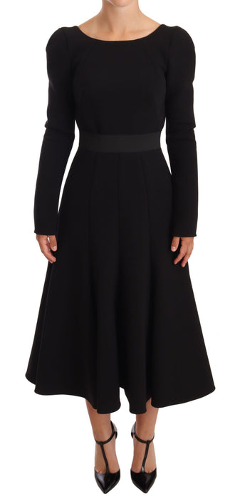 Dolce & Gabbana Elegant Black Stretch Sheath Mid-Calf Dress