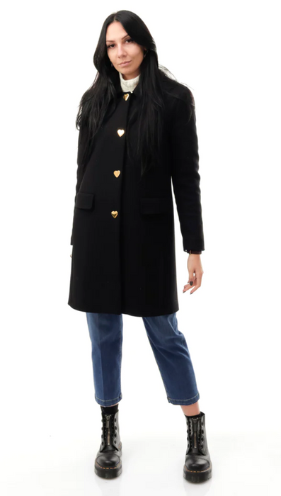 Love Moschino Black Wool Women Coat