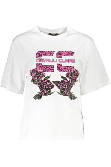 Cavalli Class White Cotton Women T-Shirt