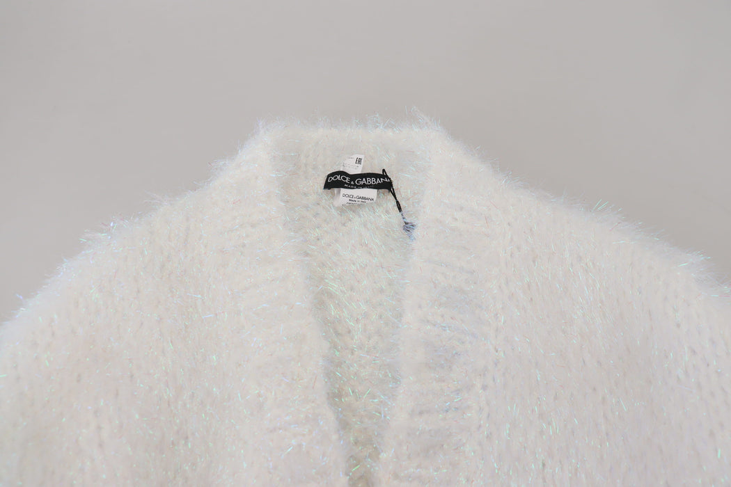 Dolce & Gabbana Elegant White Long Sleeve Cardigan Jacket