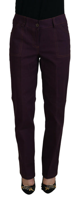 BENCIVENGA Elegant Tapered Purple Cotton Pants