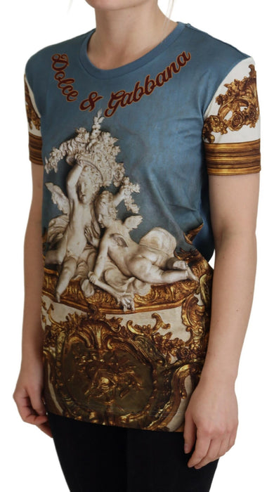 Dolce & Gabbana Chic Angel Print Casual Cotton Tee