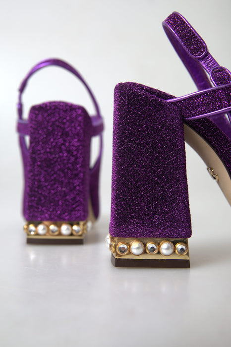 Dolce & Gabbana Elegant Purple Ankle Strap Heels