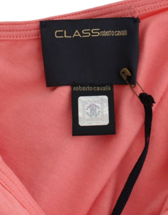 Cavalli Chic Pink Cotton Blend Tank Top