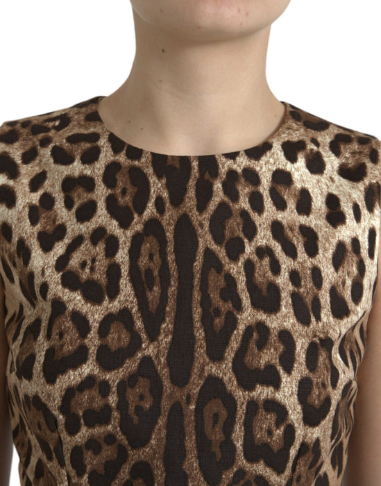 Dolce & Gabbana Sleek Leopard Print Silk-Blend Tank Top