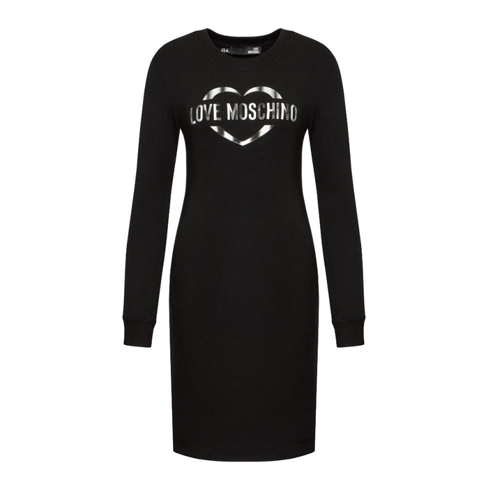 Love Moschino Chic Cotton Blend Logo Dress