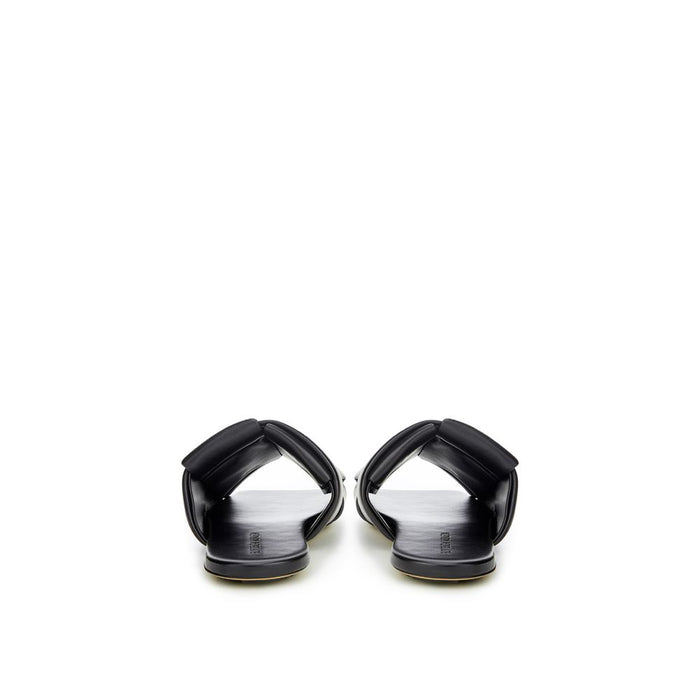 Bottega Veneta Elegant Black Leather Sandals