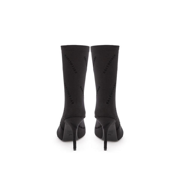 Balenciaga Elegant Black Spandex Statement Boots