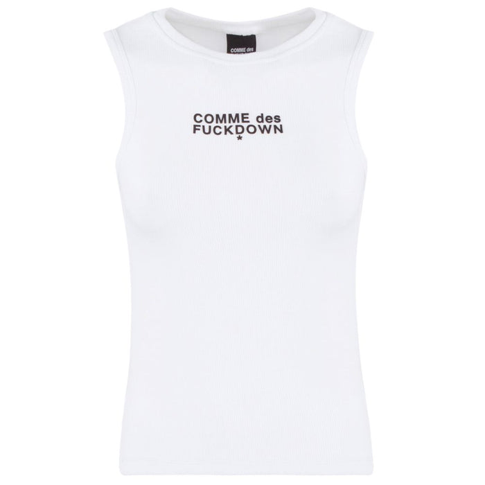Comme Des Fuckdown White Cotton Tops & T-Shirt