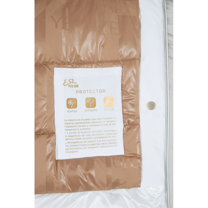 Yes Zee White Nylon Women's Jacket