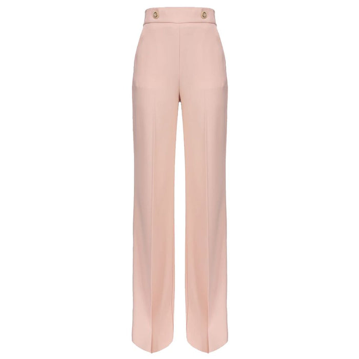 PINKO Pink Polyester Women Pant with Gold Button Detail