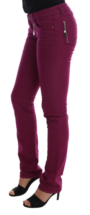 Costume National Elegant Purple Super Slim Jeans