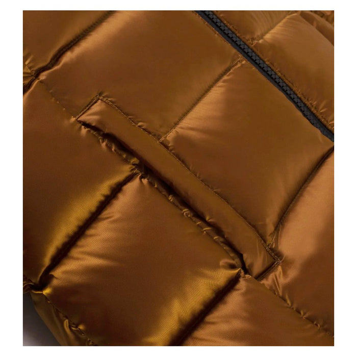 Refrigiwear Orange Nylon Women Jacket with Feather Padding and Fur Hood