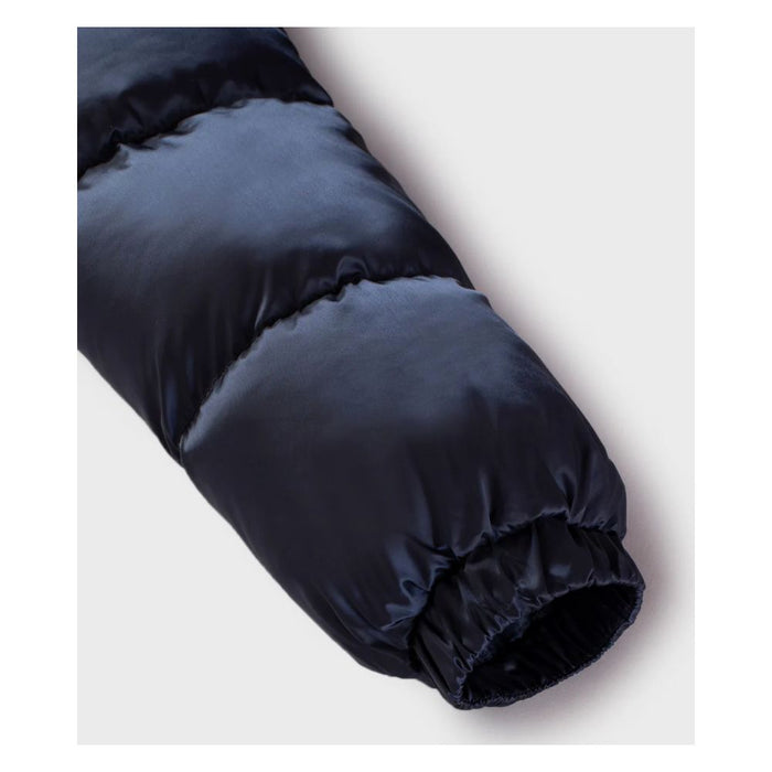 Refrigiwear Blue Nylon Women Jacket with Feather Padding and Fur Hood