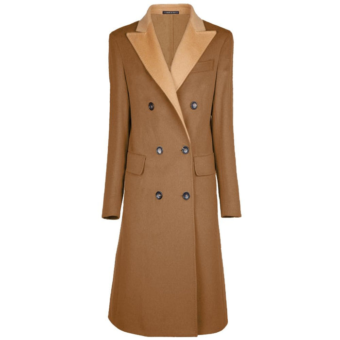 Made in Italy Brown Virgin Wool Women Coat