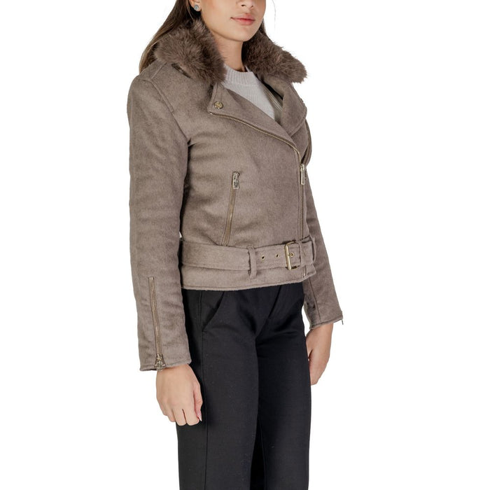 Guess Brown Polyester Jackets & Coat