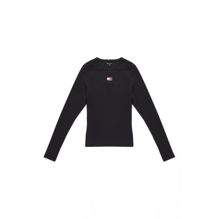 Tommy Hilfiger Jeans Black Cotton Rigenerato Tops & T-Shirt