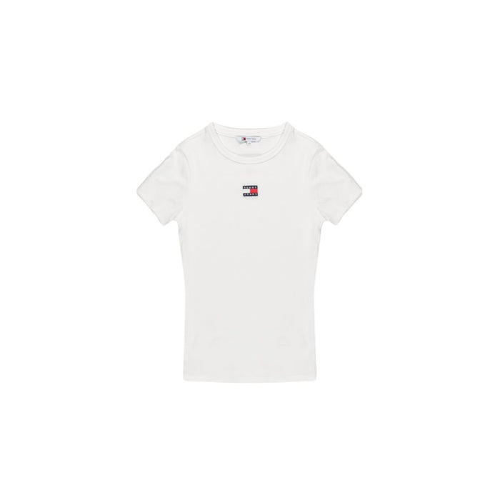 Tommy Hilfiger Jeans Cream Cotton Rigenerato Tops & T-Shirt