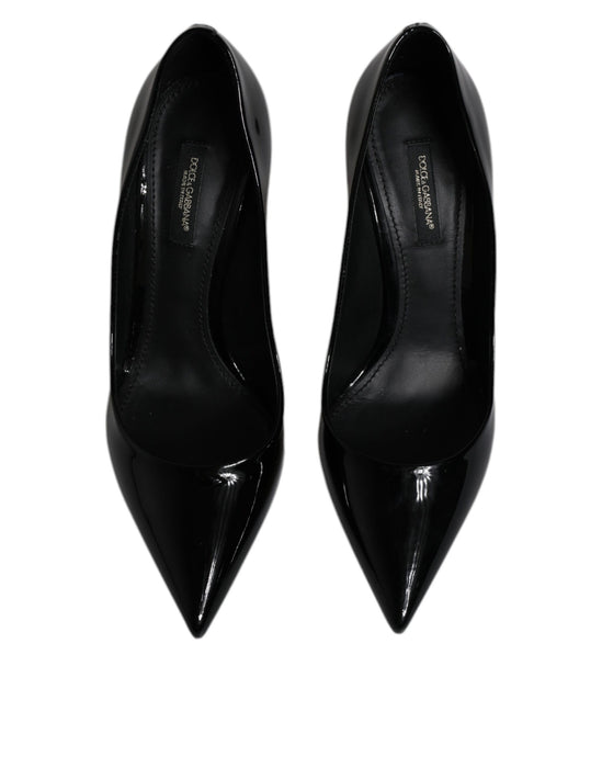 Dolce & Gabbana Black Patent Leather High Heels Pumps Shoes