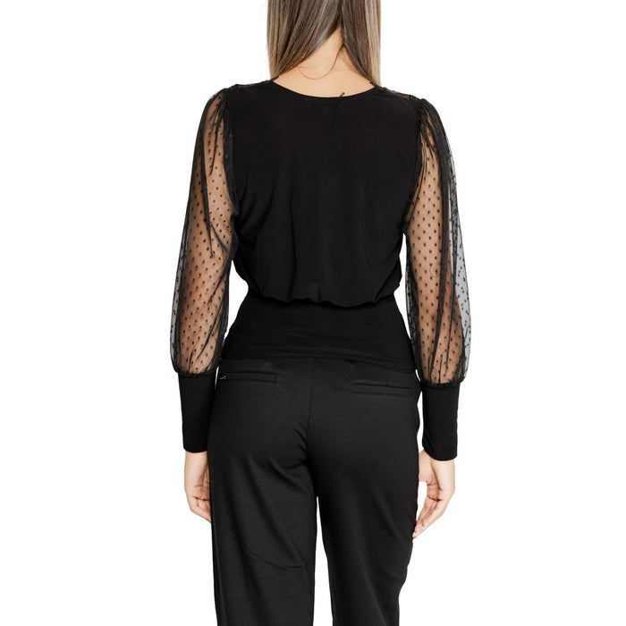 Morgan De Toi Black Polyester Tops & T-Shirt