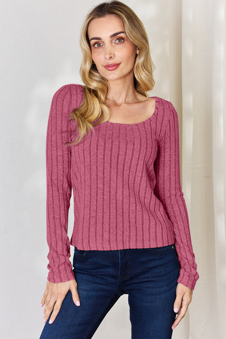 Basic Bae Ribbed Long Sleeve T-Shirt