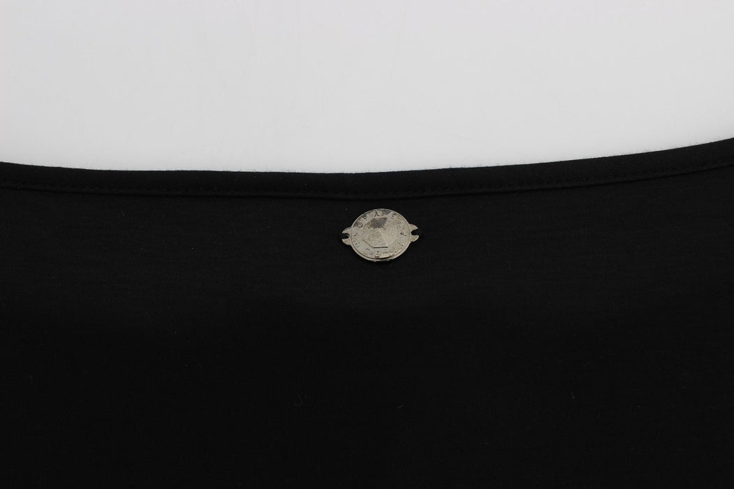 Versace Jeans Elegant Black Silk Blend Shift Dress