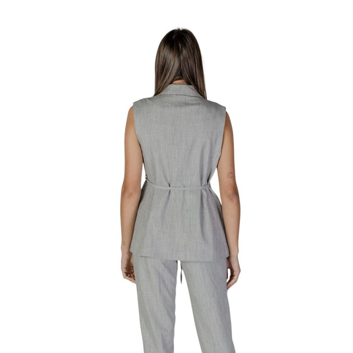 Vila Clothes Gray Recycled Polyester Vest