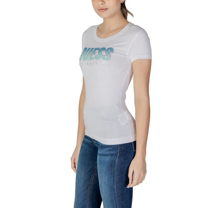 Guess White Cotton Tops & T-Shirt