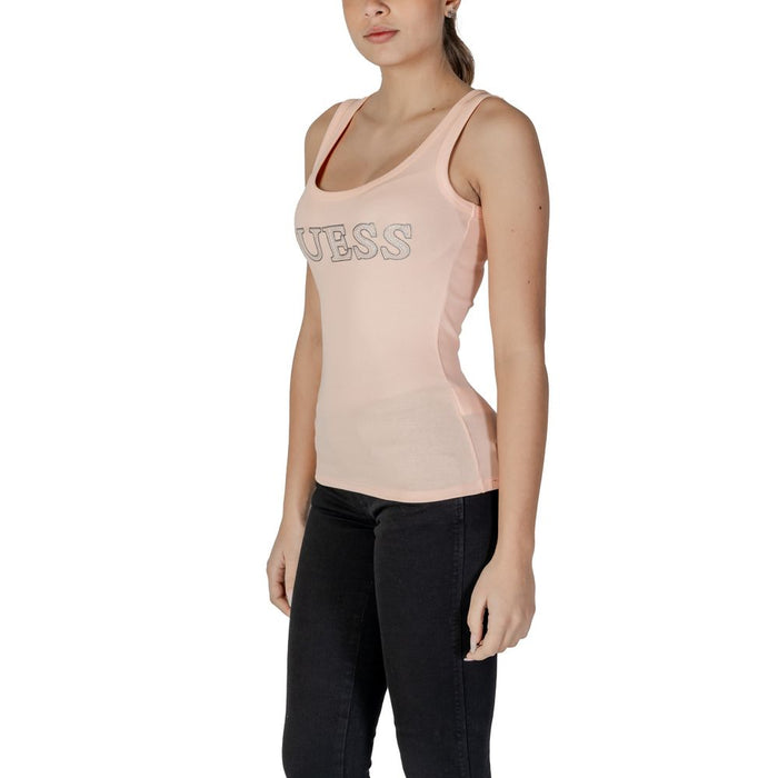 Guess Orange Cotton Tops & T-Shirt