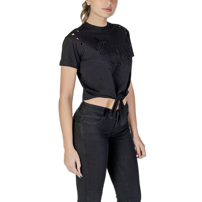 Guess Black Cotton Tops & T-Shirt