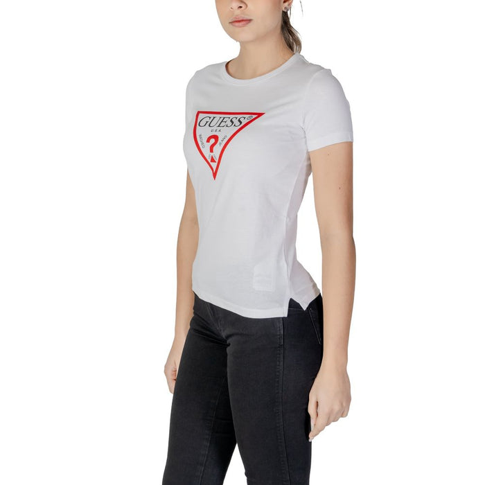 Guess White Cotton Tops & T-Shirt