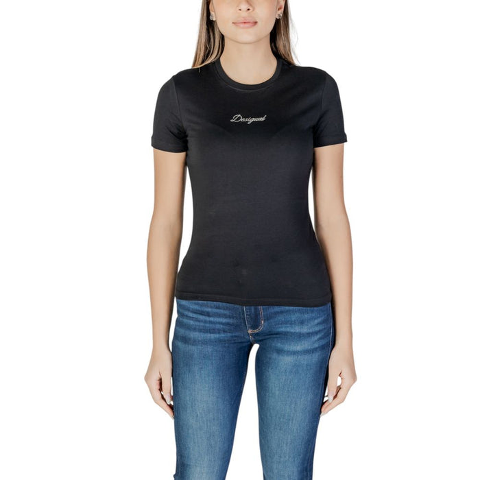 Desigual Black Cotton Tops & T-Shirt