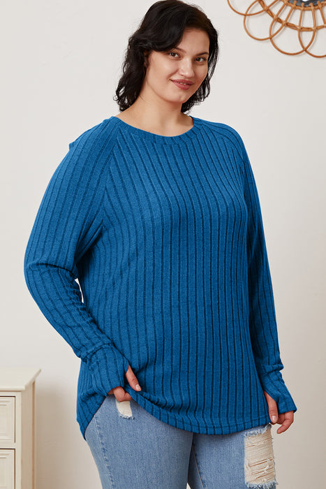 Basic Bae Ribbed Thumbhole Sleeve T-Shirt