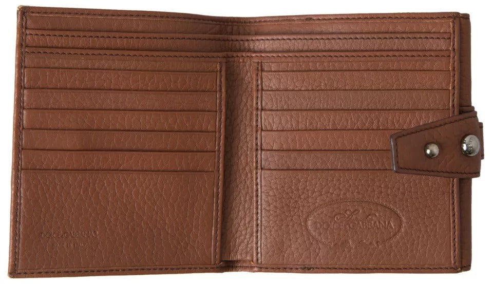 Dolce & Gabbana Brown Leopard French Flap Leather Bifold Cardholder Wallet