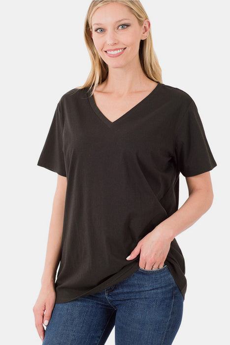 Zenana V-Neck Short Sleeve T-Shirt