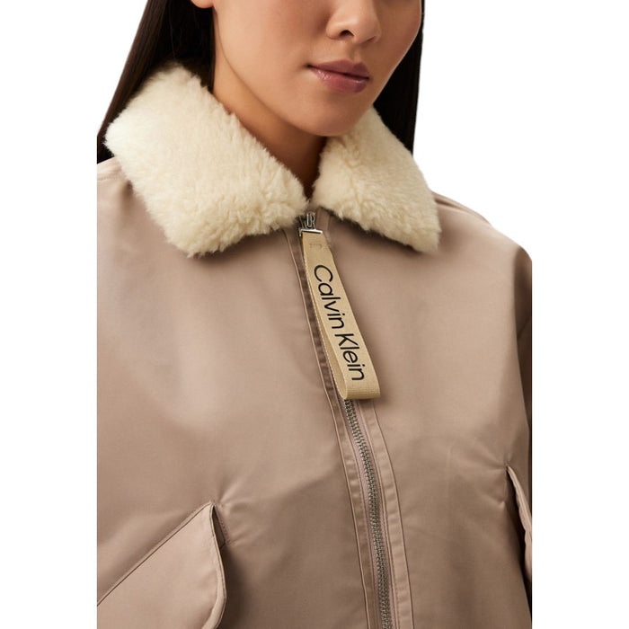 Calvin Klein Jeans Beige Polyester Jackets & Coat