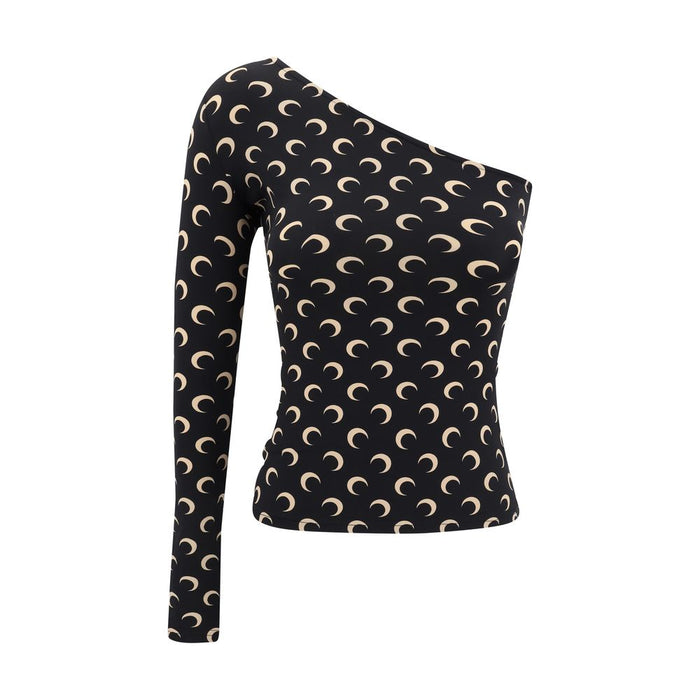 Marine Serre One-shoulder Long Sleeve Jersey