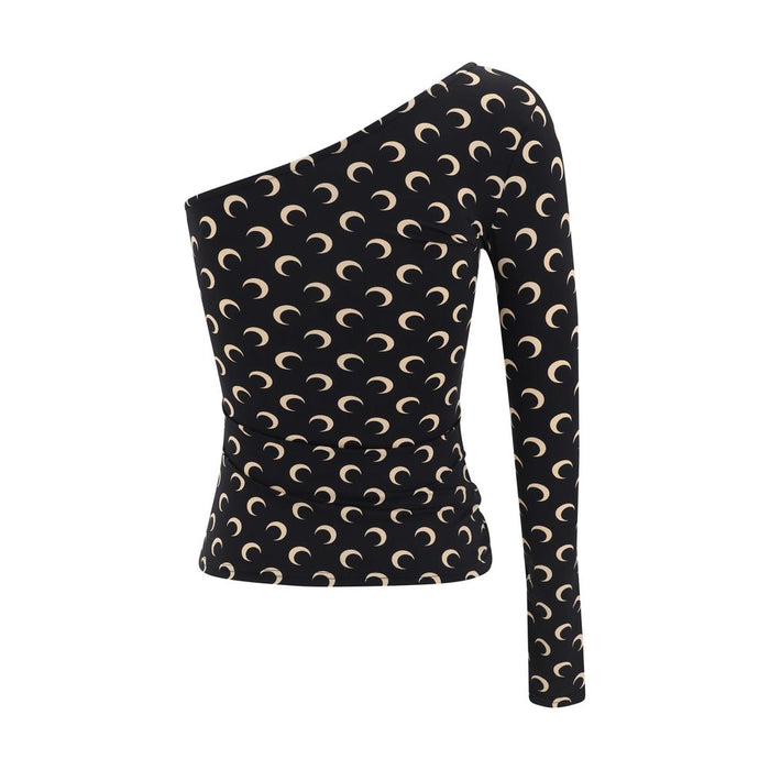 Marine Serre One-shoulder Long Sleeve Jersey