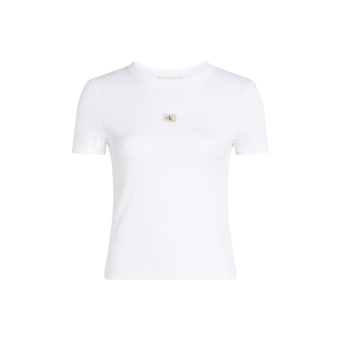 Calvin Klein Jeans White Cotton Rigenerato Tops & T-Shirt