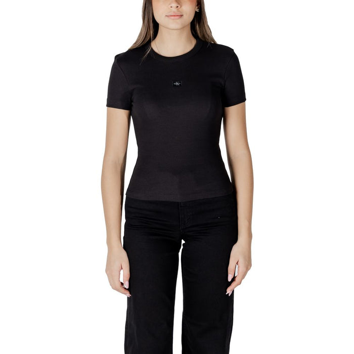 Calvin Klein Jeans Black Cotton Rigenerato Tops & T-Shirt