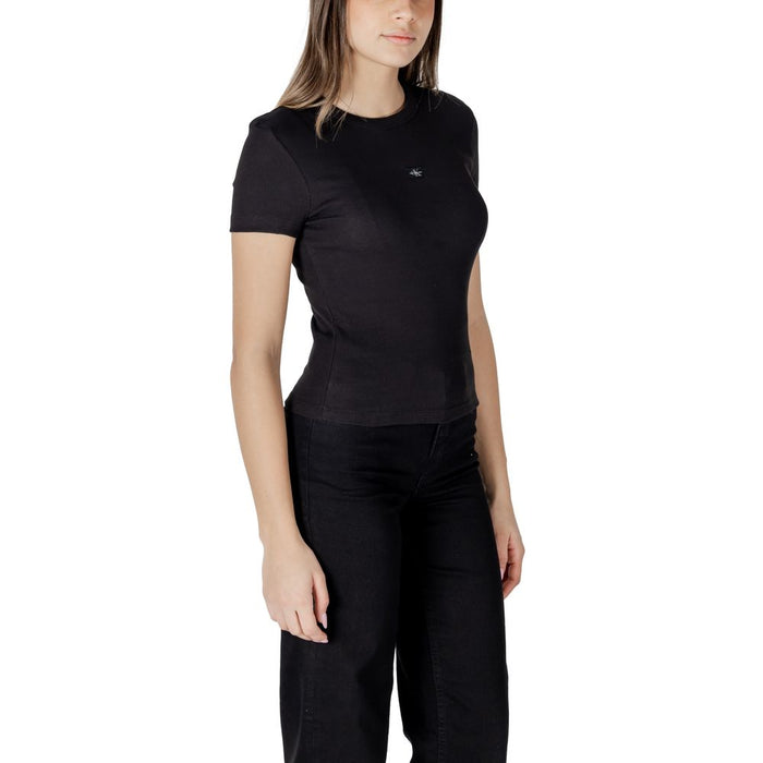 Calvin Klein Jeans Black Cotton Rigenerato Tops & T-Shirt