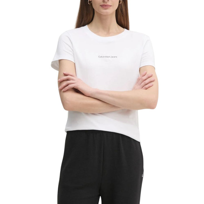 Calvin Klein Jeans White Cotton Rigenerato Tops & T-Shirt