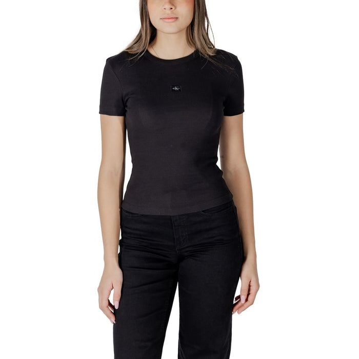 Calvin Klein Jeans Black Cotton Rigenerato Tops & T-Shirt