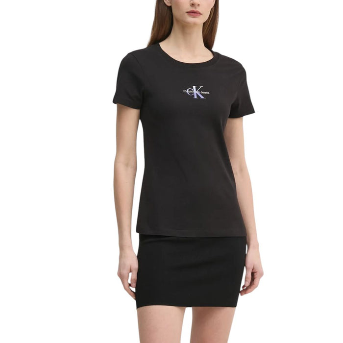 Calvin Klein Jeans Black Cotton Rigenerato Tops & T-Shirt