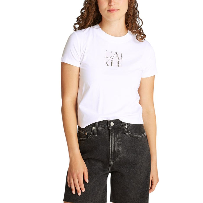 Calvin Klein Jeans White Cotton Rigenerato Tops & T-Shirt